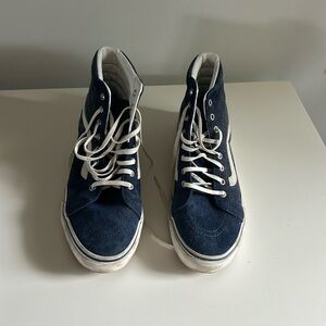 Navy Suede Hightop Vans Mens Size 8